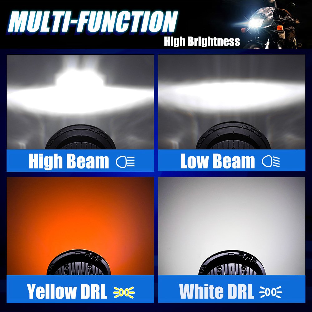 MOTOLED 7 Inch Motorcycle Headlight Projector Lens DRL Projector Lens for Bajaj Boxer BJ100