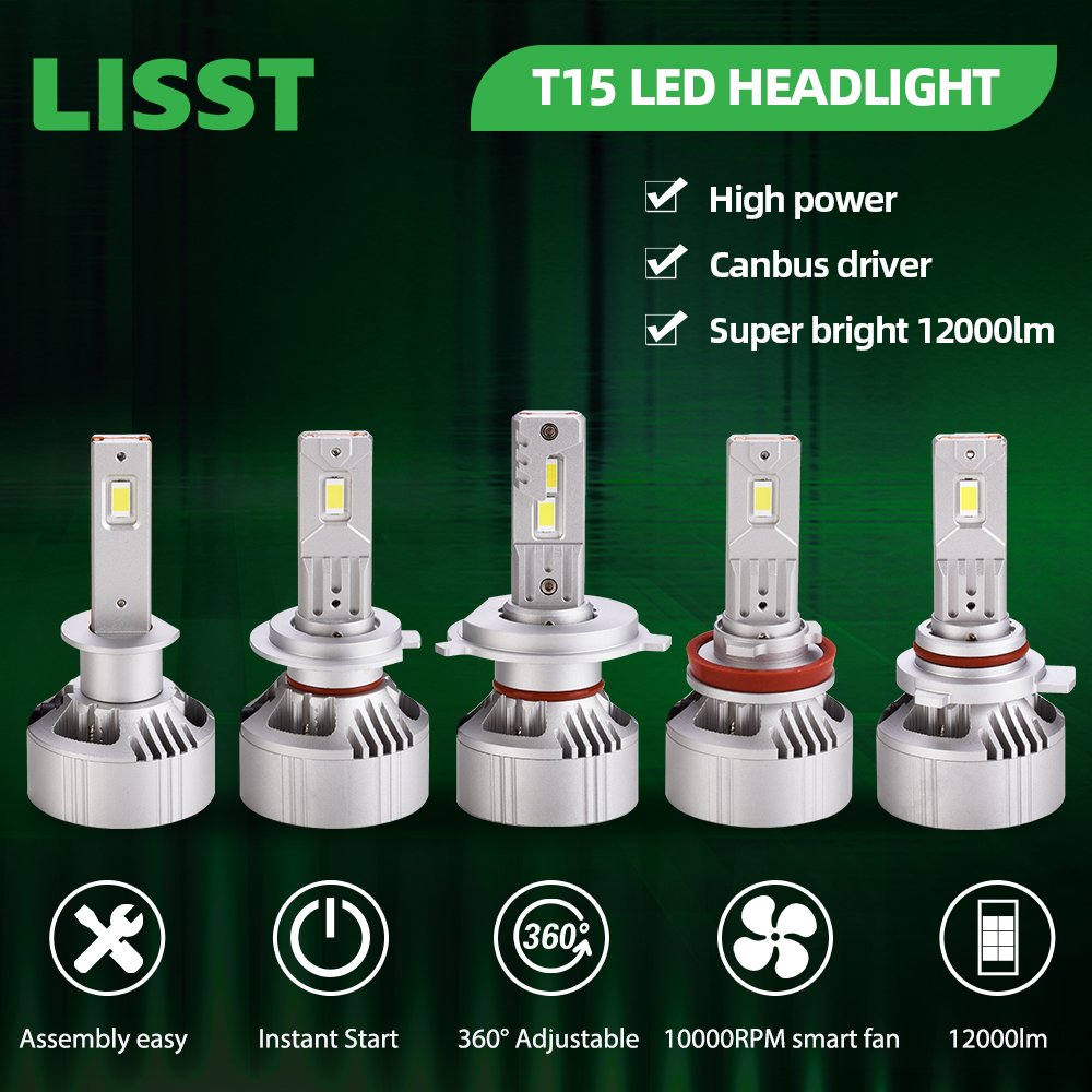 T15 H4 Led Headlight High Power Canbus Driver Super Bright 12000Lm Led Headlight 65Watts Lamps for Car Motorcycle Truck