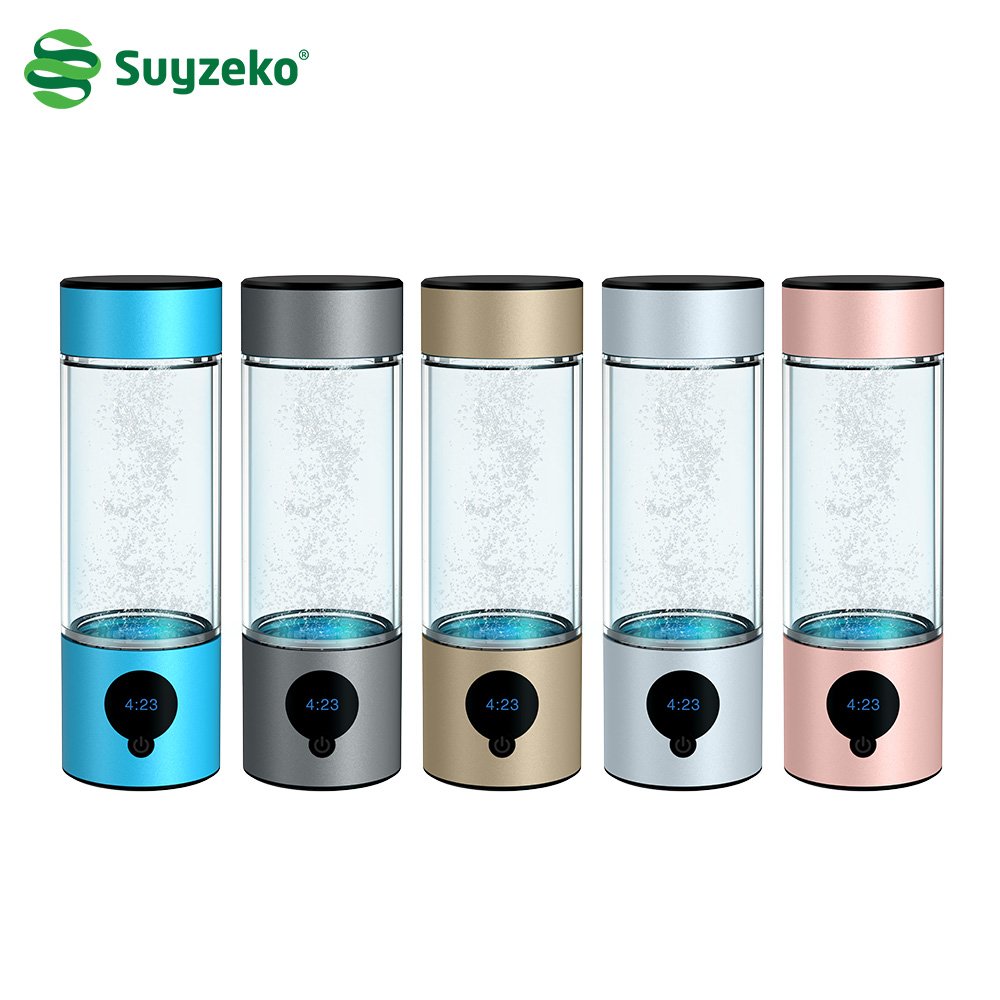 Suyzeko China Factory 3 in 1 5000ppb+ Hydrogen Water Generator Cup Best High Quality Hydrogen Water Bottle 6000ppb with Inhaler