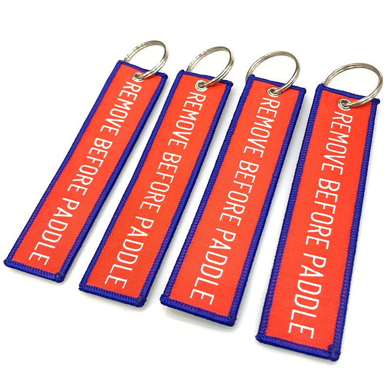 Customized Woven Airplane Twill Aviation Key Chain Jet Tag Paddle Flight Tag Custom Keychain