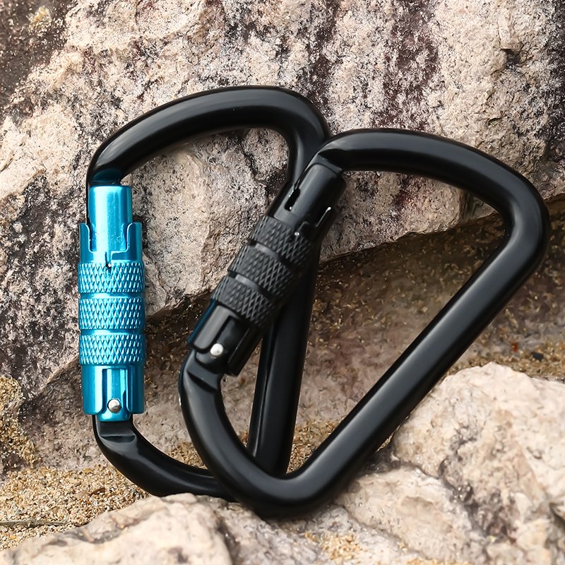 JRSGS Customized Logo High-Quality 7075 Aviation Aluminum Carabiner Accessories 11KN Climbing Hooks Automatic Lock Hook