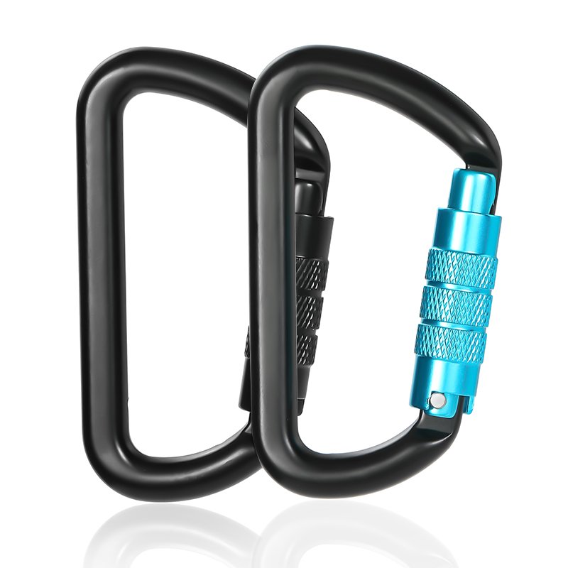 JRSGS Customized Logo High-Quality 7075 Aviation Aluminum Carabiner Accessories 11KN Climbing Hooks Automatic Lock Hook