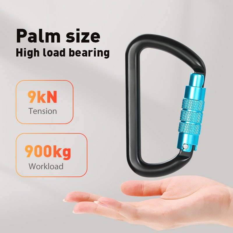 JRSGS Customized Logo High-Quality 7075 Aviation Aluminum Carabiner Accessories 11KN Climbing Hooks Automatic Lock Hook