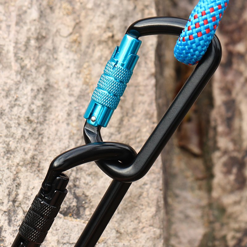 JRSGS Customized Logo High-Quality 7075 Aviation Aluminum Carabiner Accessories 11KN Climbing Hooks Automatic Lock Hook