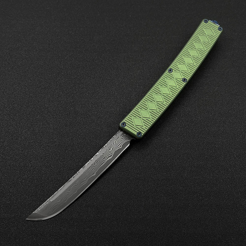 FatDragon New Warrior EDC Utility Knife Paper Cutter Cutting Knife Outdoor Knives in Damascus Steel for Self Defense