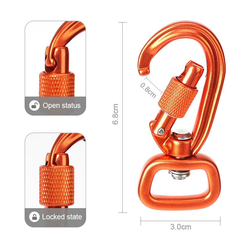 4KN Swivel Carabiner for Dog Leash Dog Leash Carabiner Clip With Screw Dog Clip Carabiner Hooks