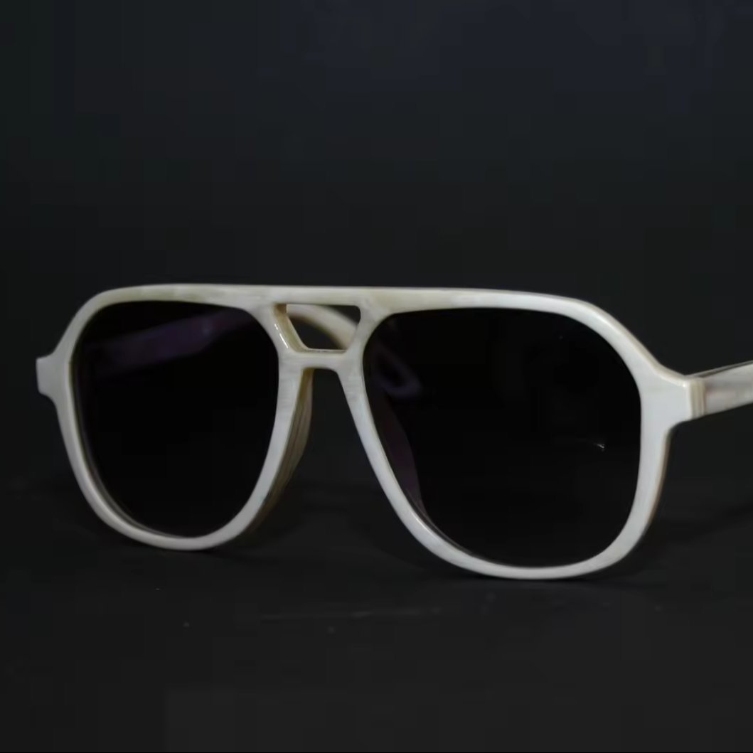 Handmade Buffalo Horn Men's Eyeglasses Frames High Quality Aviation Driving Optical Sunglasses with Gradient Effect
