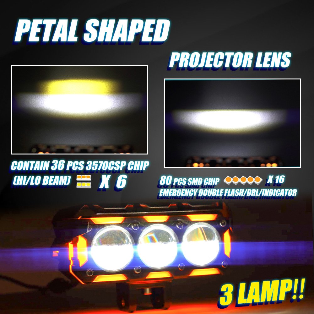 MOTOLED Motorcycle External Spotlights Led Strobe Lights Auxiliary Spotlight 50 60 70 80 100 140 180 Watts