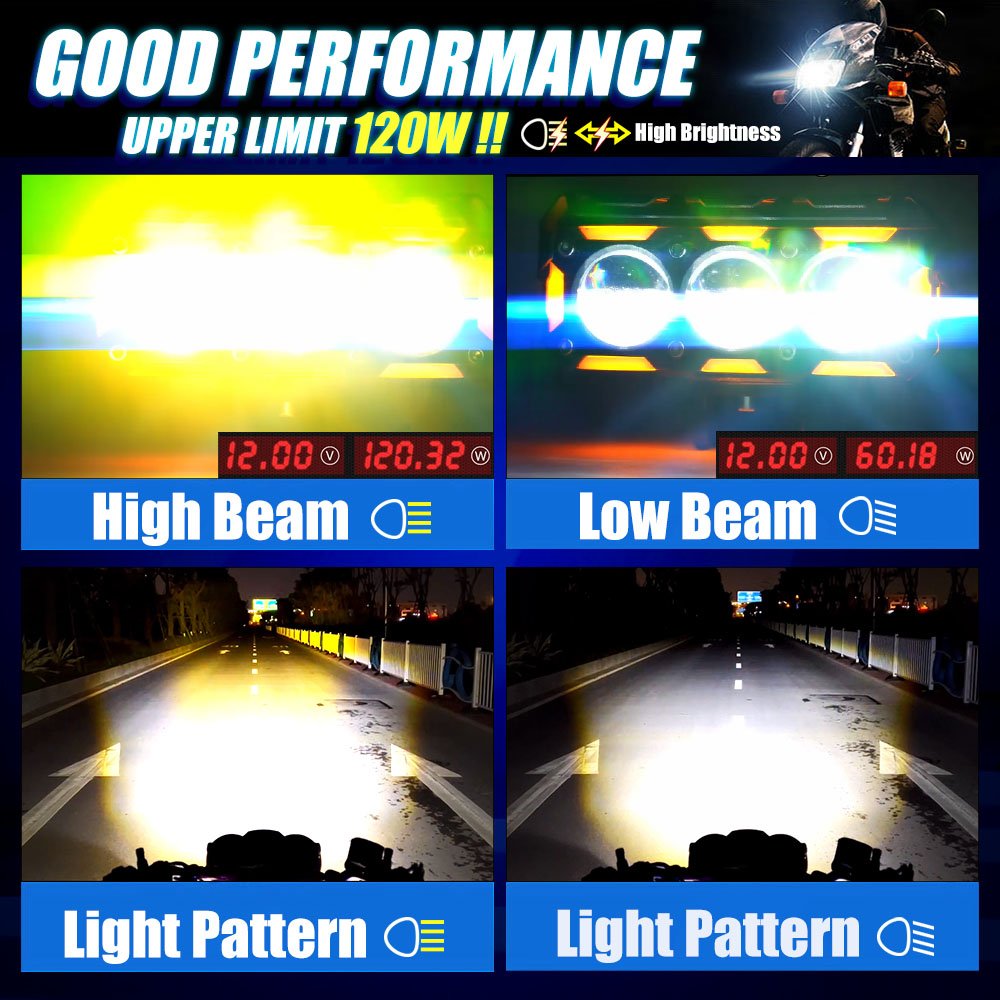 MOTOLED Motorcycle External Spotlights Led Strobe Lights Auxiliary Spotlight 50 60 70 80 100 140 180 Watts