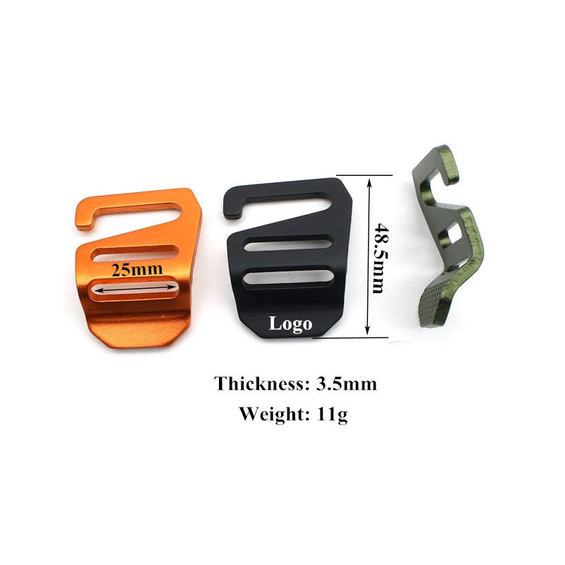 Customized Logo 25mm Backpack Accessories Durable Thickening Type G Hook Aluminum Buckle