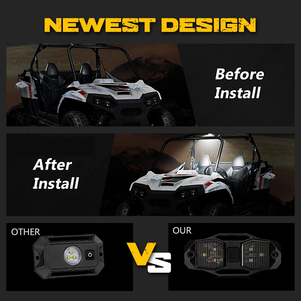 Best New UTV Accessories Universal 12V UTV Side by Side Dome Led Lights for Polaris RZR X3