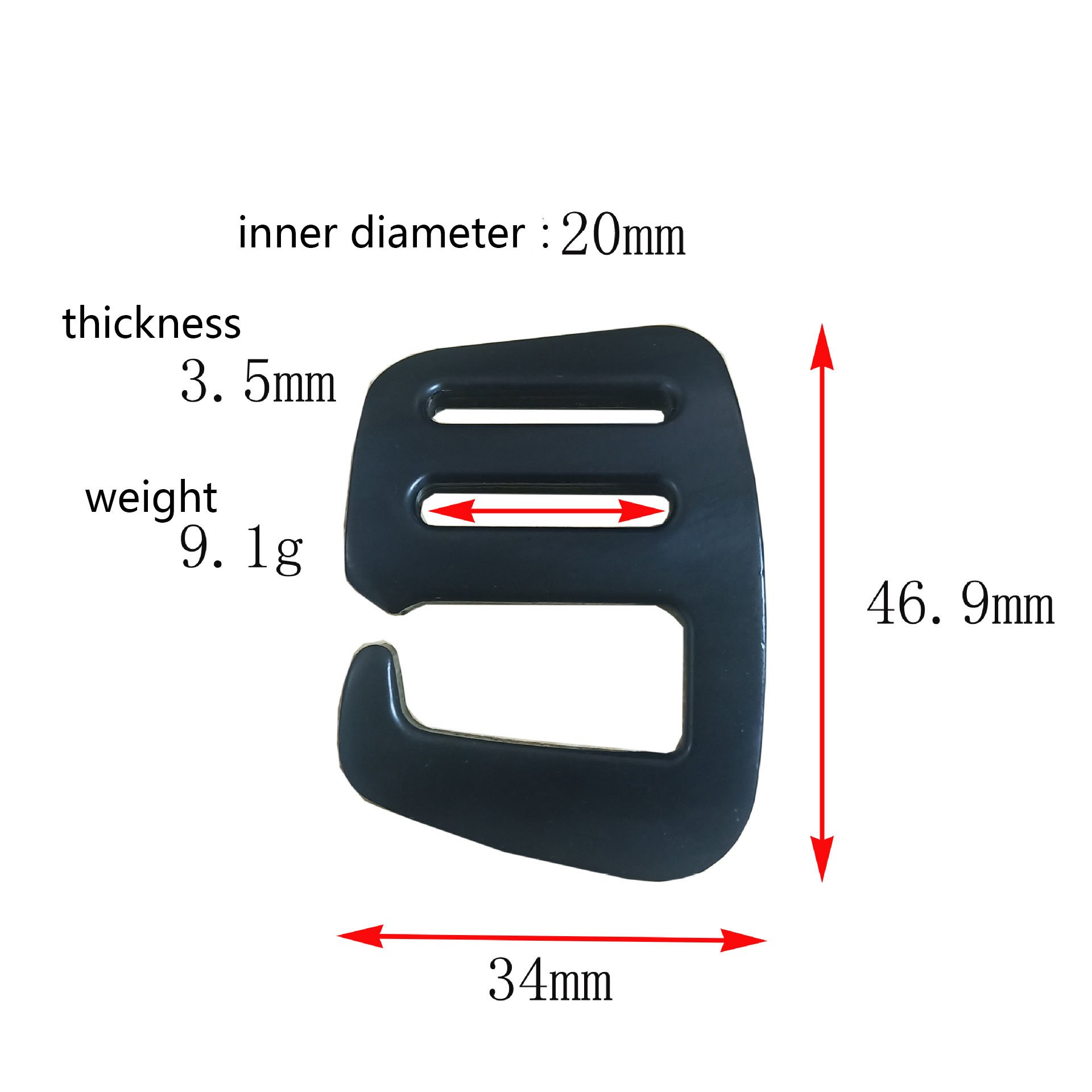 Hot Sale & High Quality G Hook Metal Buckle for Strap Aluminum Webbing Adjuster Metal Buckle