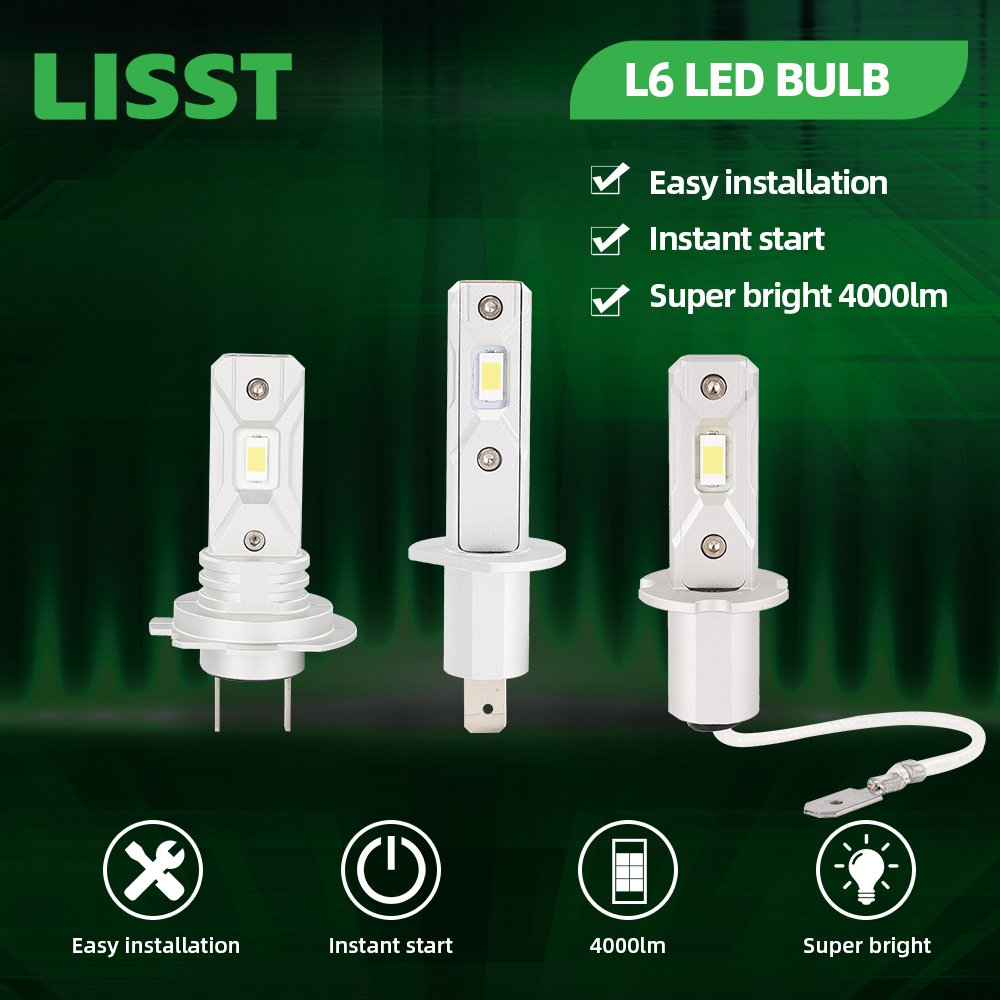 Intelligent Heat Dissipation LED Headlight Bulb L6S 2000lm 6000k Fog Light Waterproof Long Life Span Car LED Lights Compatible