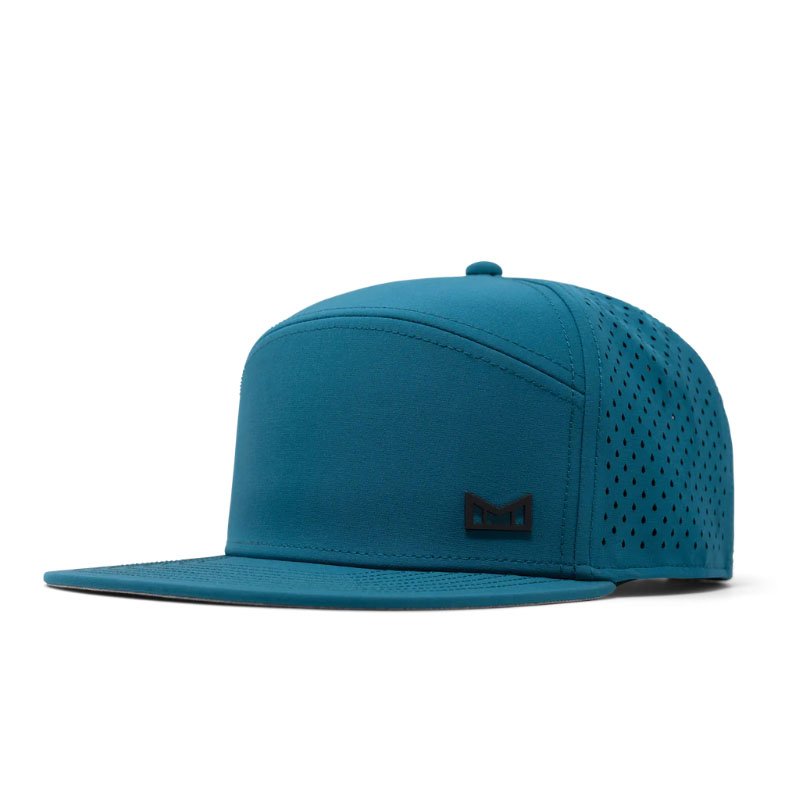 Custom Embroidery 3D Rubber logo Two Tone Waterproof Sports Cap Laser Cut Snapback 7 Panel Flat Brim Performance Hat Trucker Hat