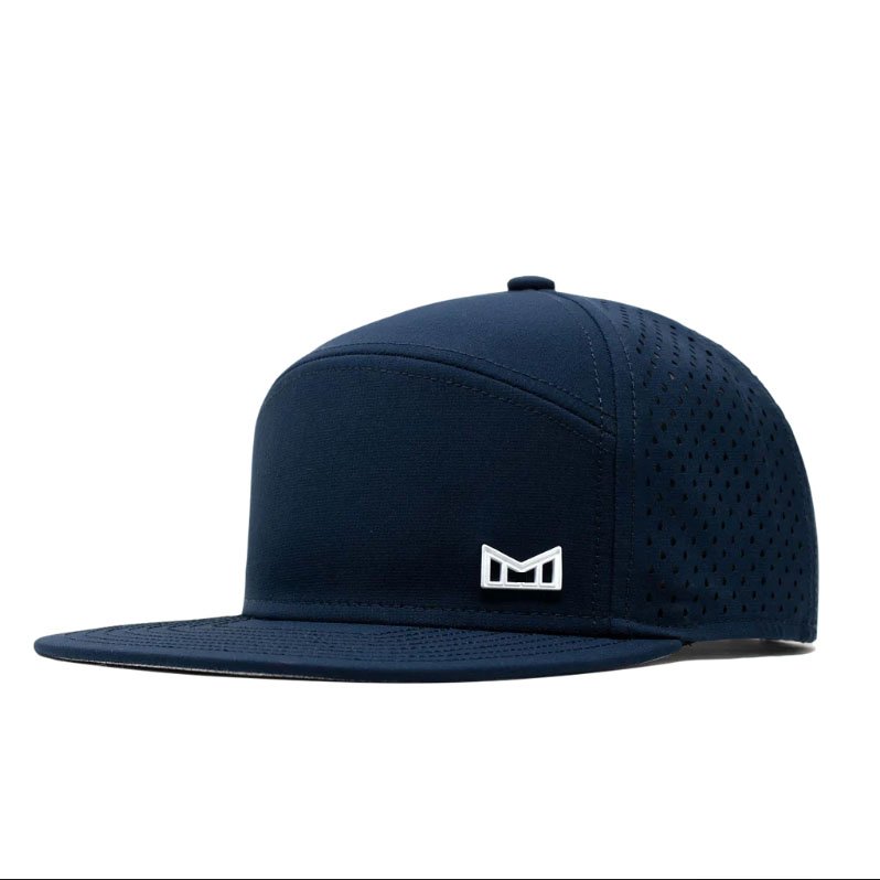 Custom Embroidery 3D Rubber logo Two Tone Waterproof Sports Cap Laser Cut Snapback 7 Panel Flat Brim Performance Hat Trucker Hat