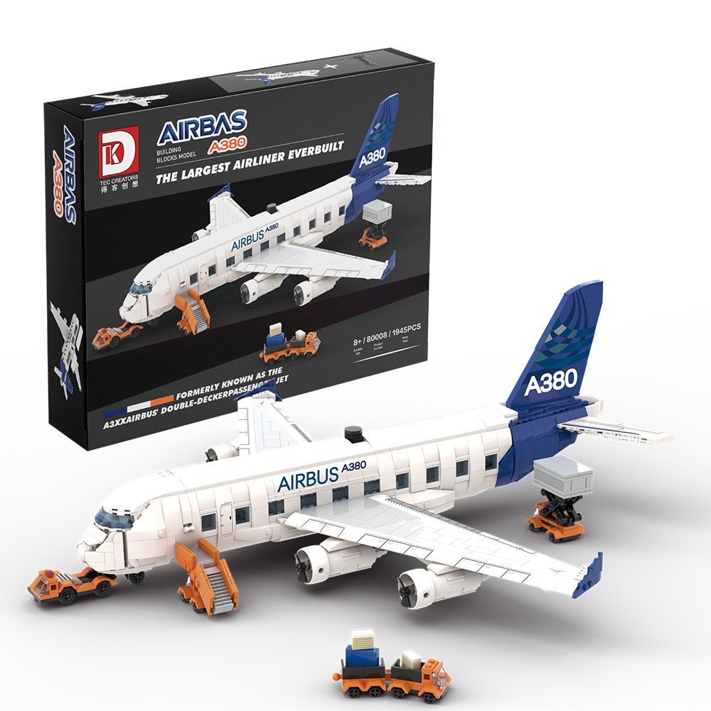 Hot City Large Aircraft Building Blocks Set Passenger Aircraft A380 Transport Aircraft Assembly Model Boyfriend Holiday Gift