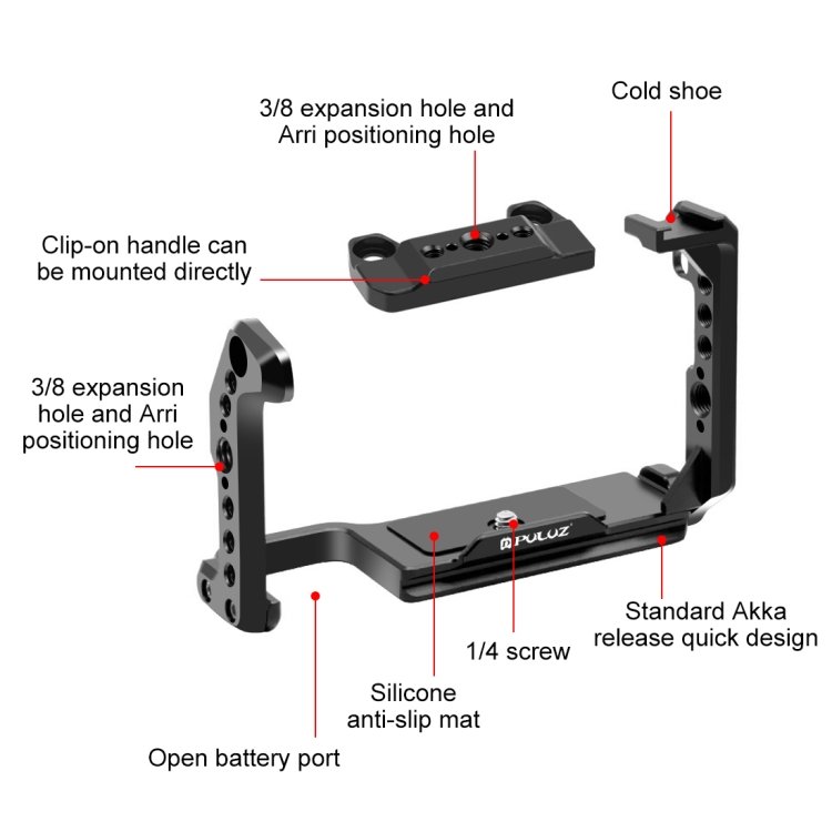 Good Quality for Sony ILME-FX30 / FX3 PULUZ Metal Camera Cage Stabilizer Rig With NOTA Slider Camera Accessories