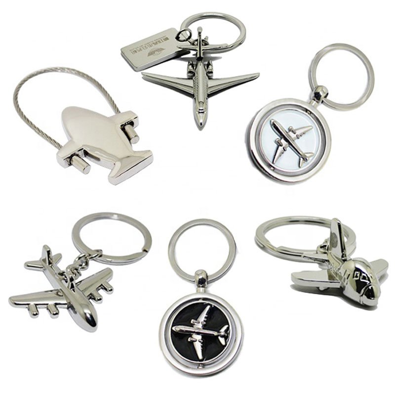 Keychain Metal Aircraft Logo Name 3D Keyring Airplane Flight Airplane Shape Metal Key Chains Keychain For Souvenir Gift