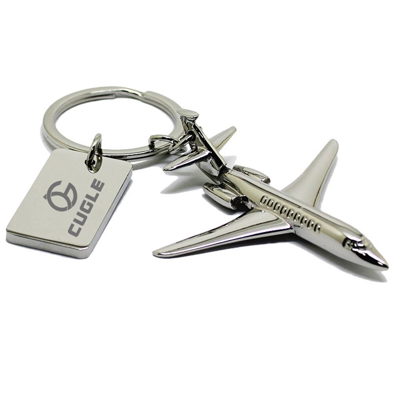 Keychain Metal Aircraft Logo Name 3D Keyring Airplane Flight Airplane Shape Metal Key Chains Keychain For Souvenir Gift