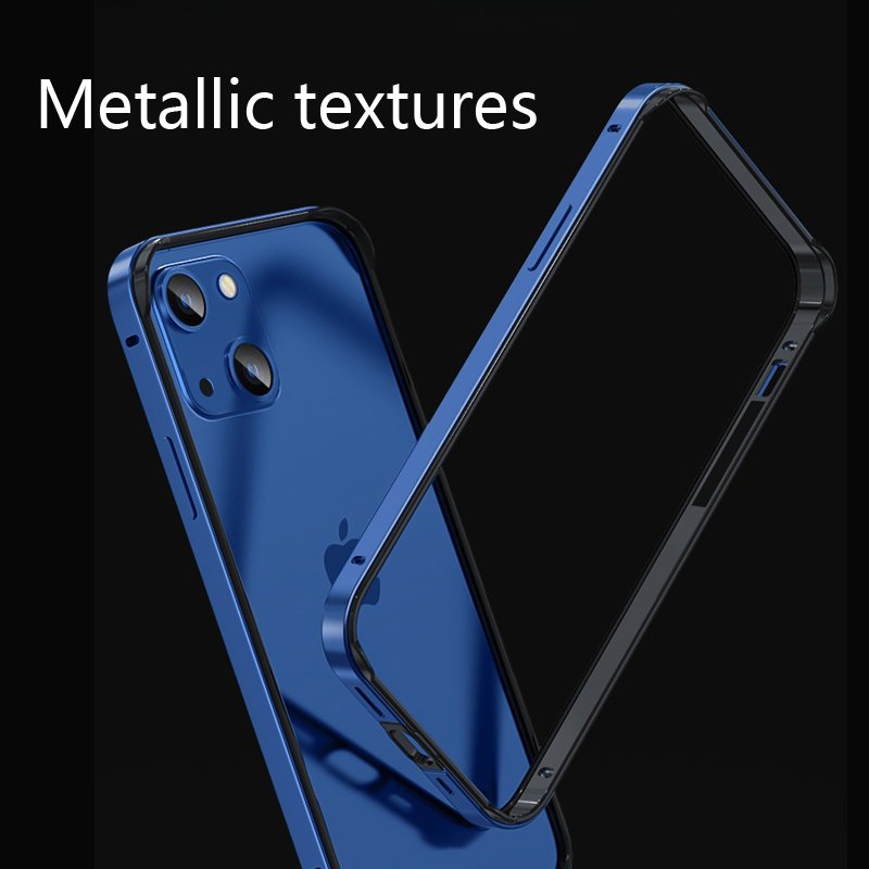Anti Collision Aluminum Bumper Case for iPhone 11 12 13 14 Silicone Metal Frame