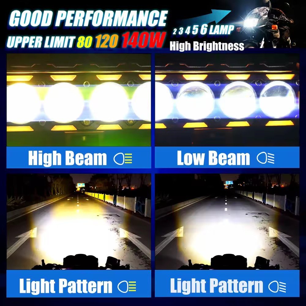 MOTOLED Motorcycle Auxiliary Light Fog Led Spotlight 60w 70w 80w 100w 140w 200w Blue Yellow White Drl