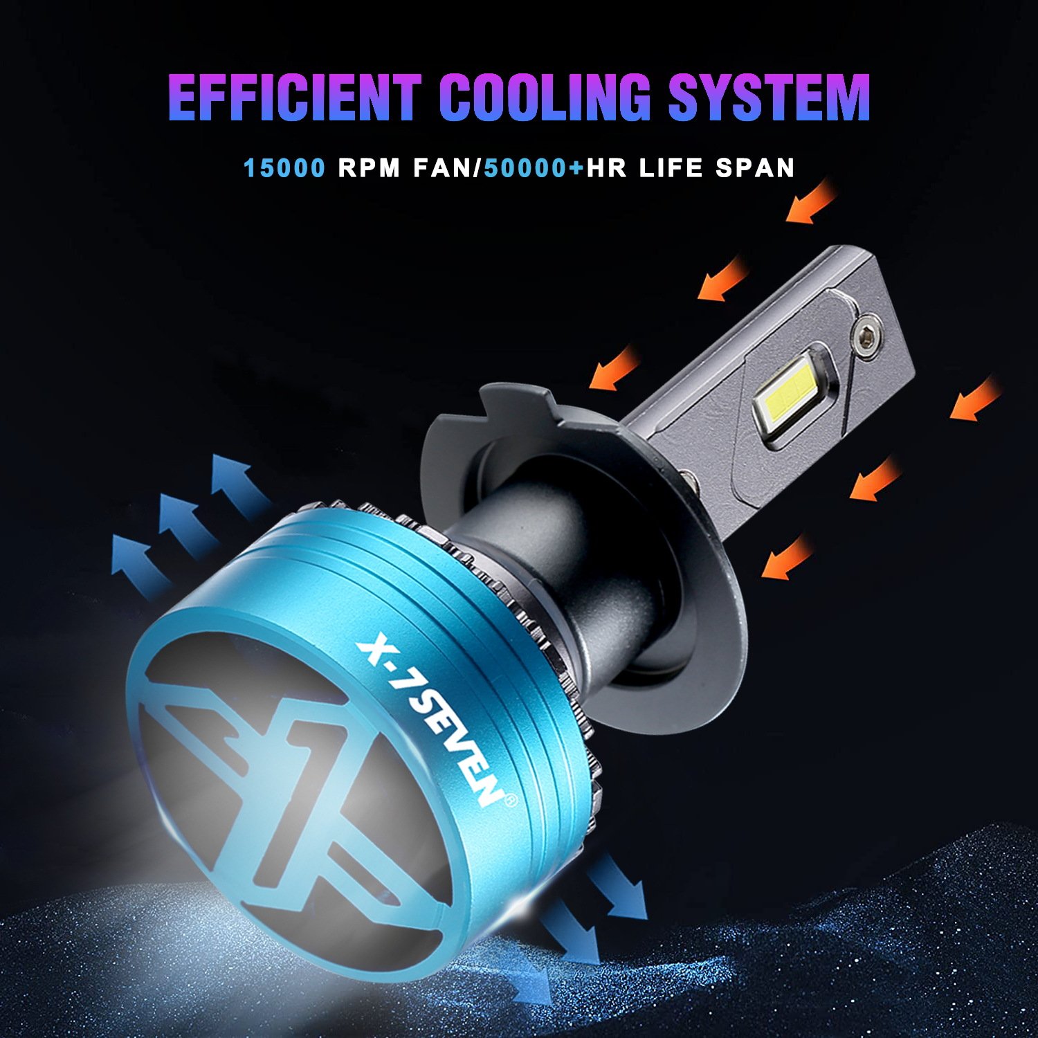 X-7SEVEN Top Sale 140W 28000LM H7 H11 9005 3000K 2 Copper Tubes Yellow Bulb Car Headlight Accessories