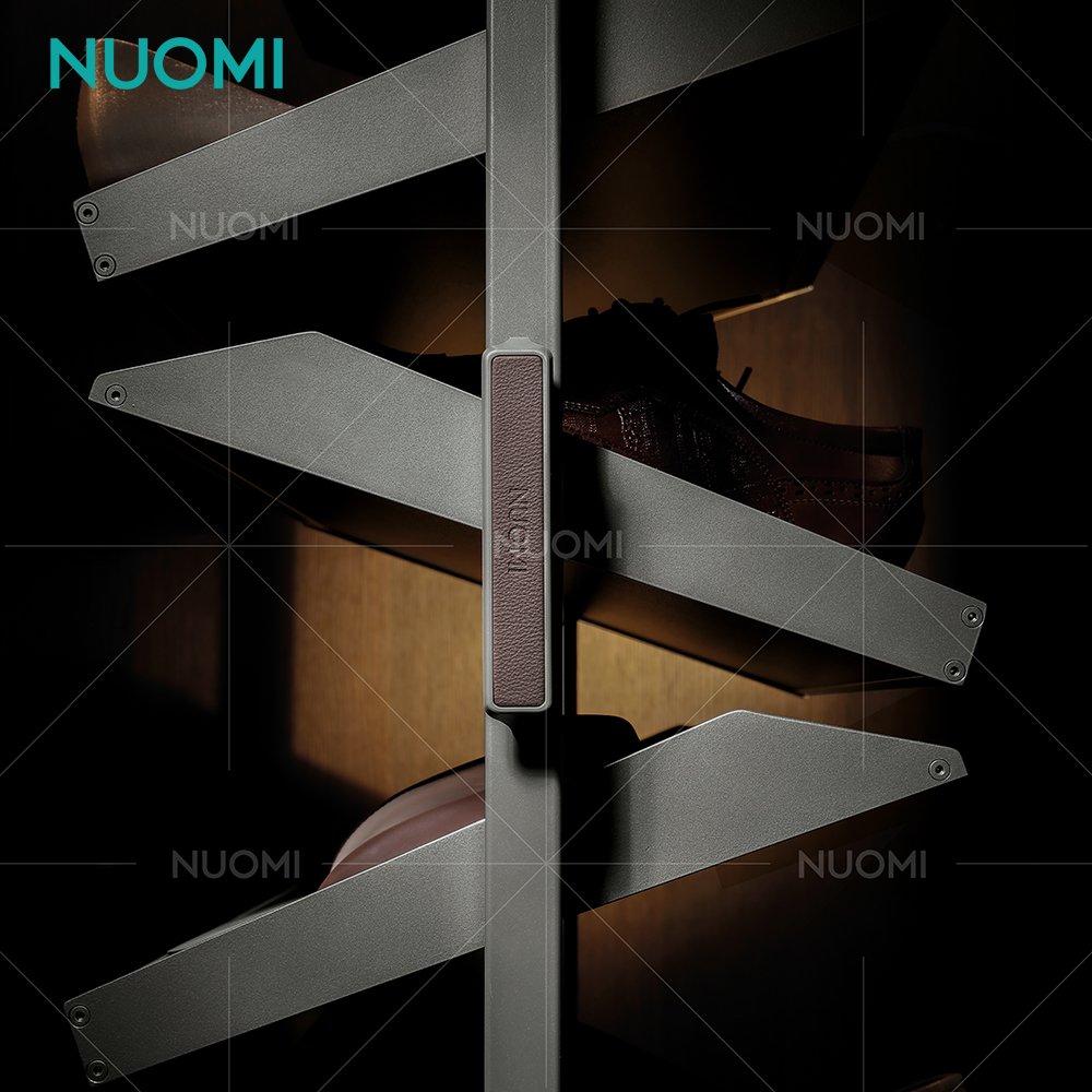 NUOMI HERA Wardrobe Hardware Accessories 360 Rotating Shoe Rack Soft Closing Pull Out Furniture Shoes Racks Storage Organizer