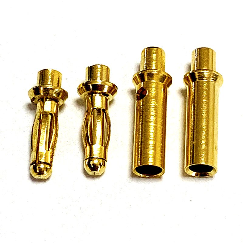 Brass Custom Gold Plated 2mm Banana Plug Mini Type Round Medical Battery Connector Pin Terminal