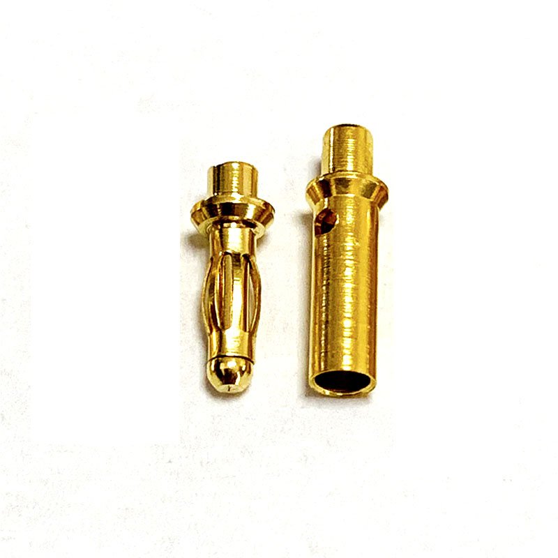 Brass Custom Gold Plated 2mm Banana Plug Mini Type Round Medical Battery Connector Pin Terminal