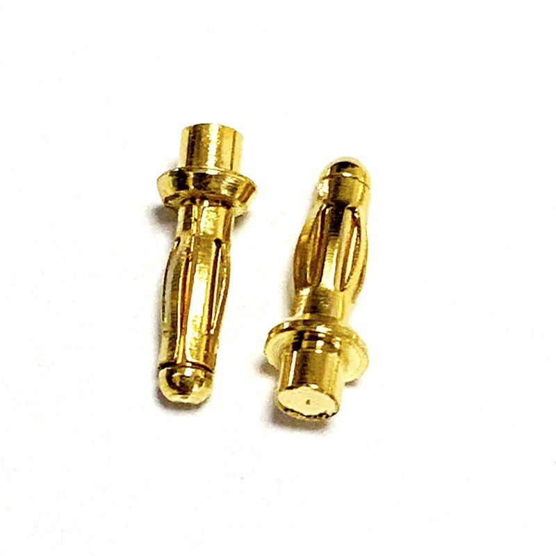 Brass Custom Gold Plated 2mm Banana Plug Mini Type Round Medical Battery Connector Pin Terminal