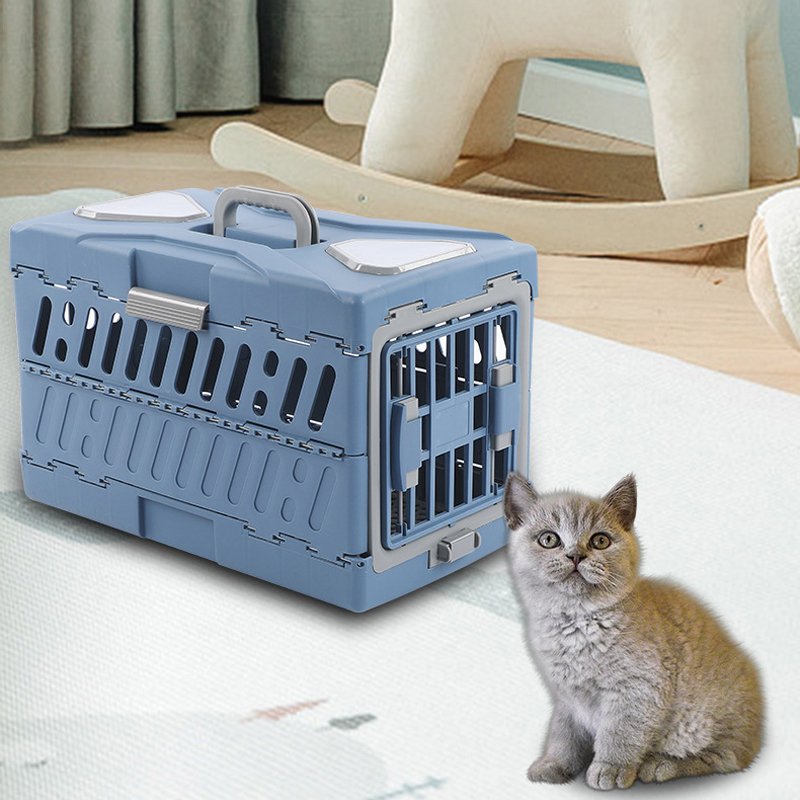 Wholesale Portable Foldable Cat Dog Cage Solid Plastic Sustainable Design Small Outdoor Breathable Space Capsule Pet Aviation