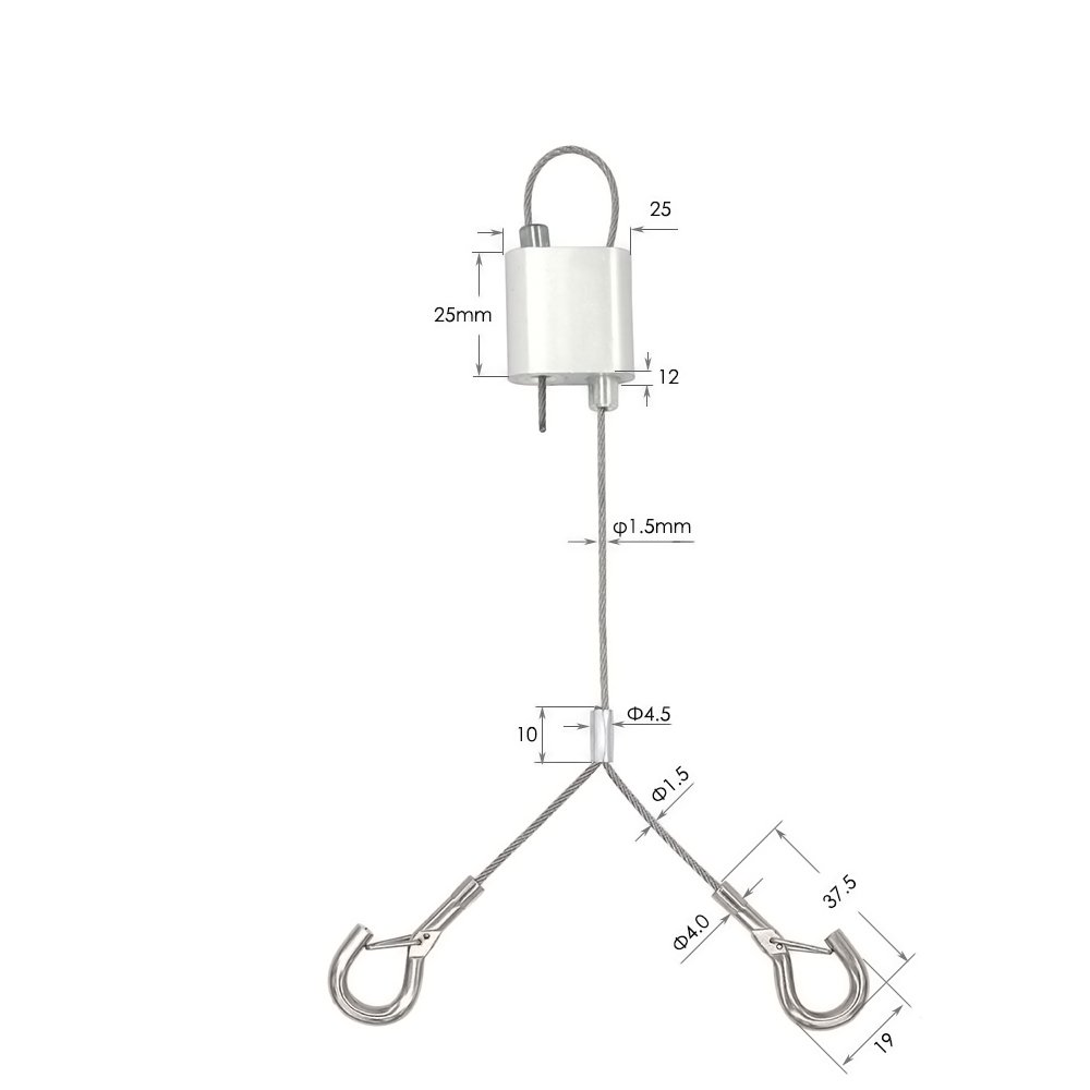 Factory Price Parallel Panel Light Wire Clamp Brass Aircraft Cable Gripper Lights Fixture Looping Lighting Wire Gripper