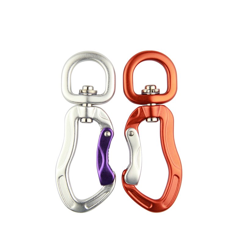 400kg Pulling Force Outdoor Multi-function Swivel Aluminum Carabiner Hook Carabiner Pet Accessories for Dog Leash
