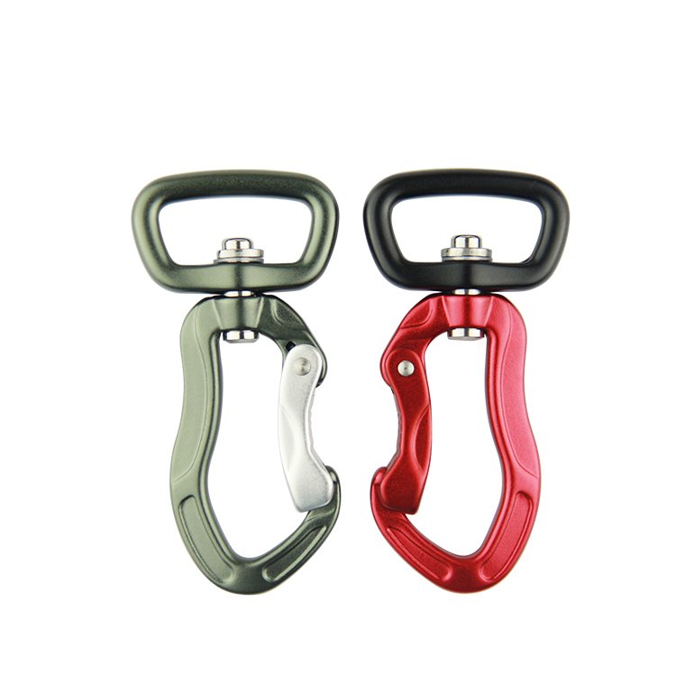 400kg Pulling Force Outdoor Multi-function Swivel Aluminum Carabiner Hook Carabiner Pet Accessories for Dog Leash