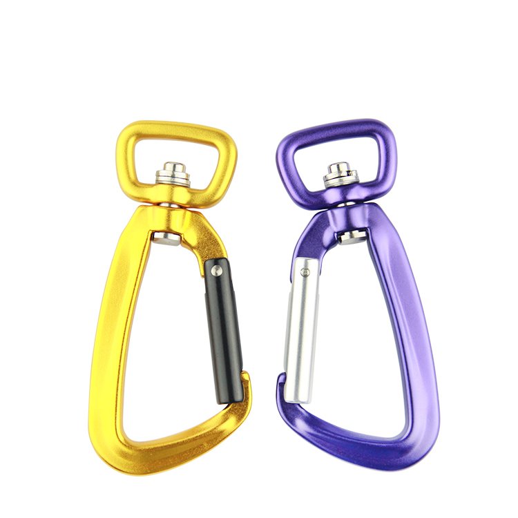 400kg Pulling Force Outdoor Multi-function Swivel Aluminum Carabiner Hook Carabiner Pet Accessories for Dog Leash