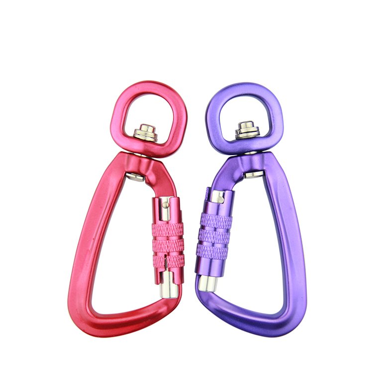 400kg Pulling Force Outdoor Multi-function Swivel Aluminum Carabiner Hook Carabiner Pet Accessories for Dog Leash