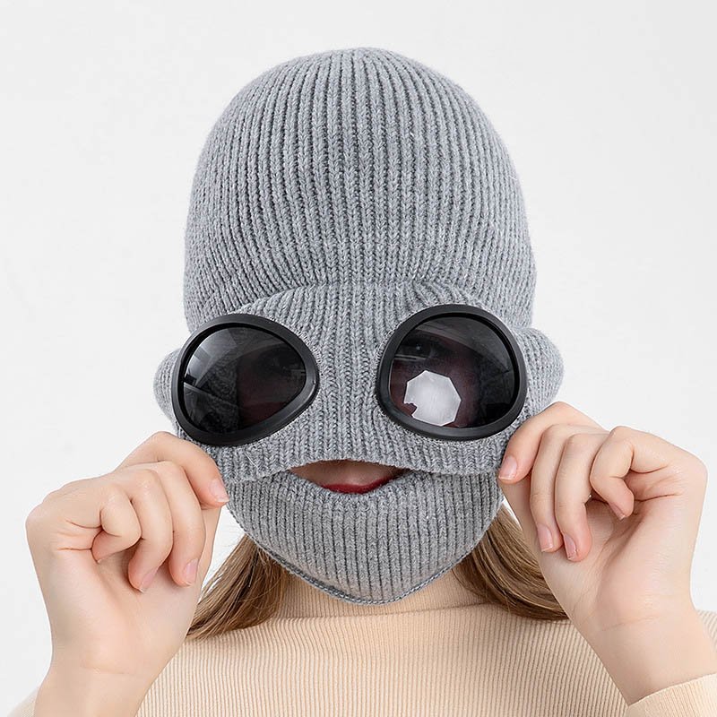 Wholesale Winter Accessories Men Women Cotton Aviator Beanie Earflap Knitted Hat Scarf Windproof Warm Thick Fleece Lined Printed