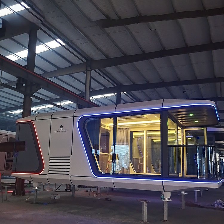 Double 40ft Container House With Furnished and Wheels Prefab Cabin Homes for Sale