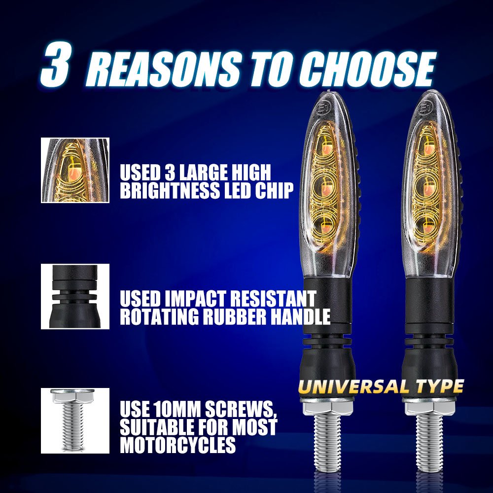 Motorcycle Turn Signal Lights Classic Amber DC12V High Brightness Turn Signal Lights for Motorcycle