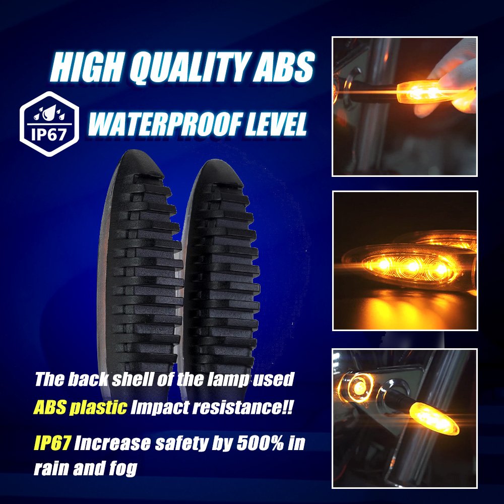 Motorcycle Turn Signal Lights Classic Amber DC12V High Brightness Turn Signal Lights for Motorcycle