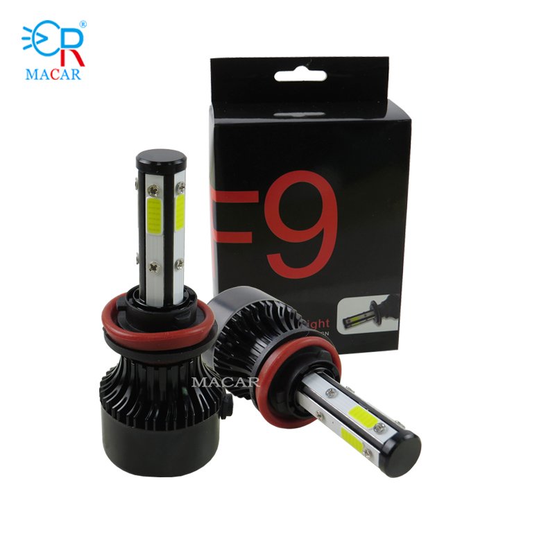 MACAR High Quality Car COB Led Headlights H3 H7 H11 H1 9005 9006 Fog Light 60W 8000LM Five Side Led Headlight for Universal Car