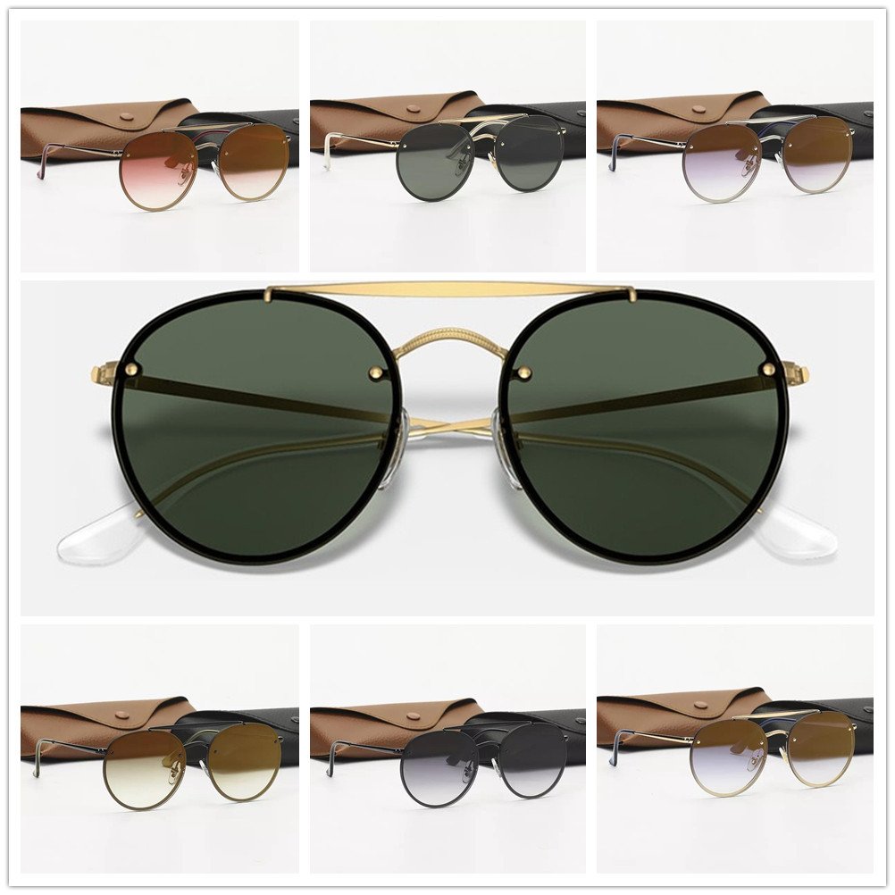 High End Metal Glass Lens Mens Sunglasses Famous Luxury Brand Designer Shades Eyewear Women 3614 Aviation Sun Glasses with Box