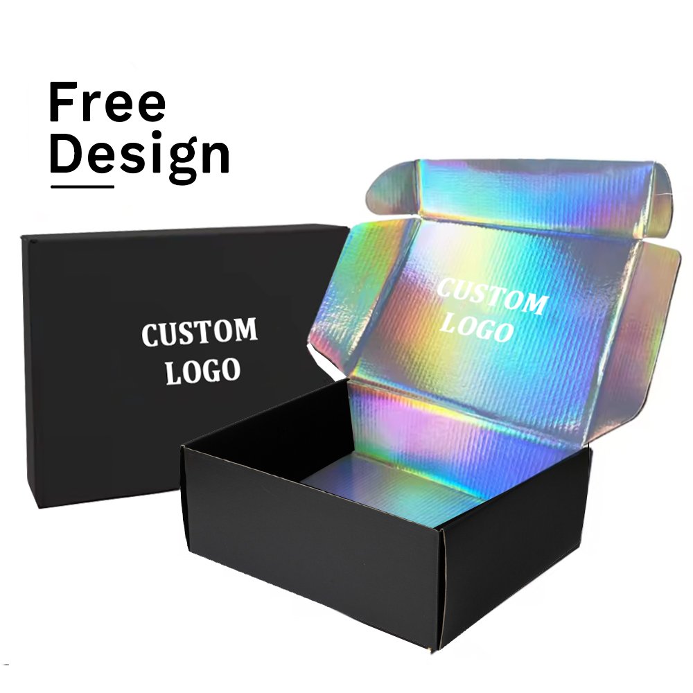 Custom Logo Packaging Gift Box Clothing Cap Shipping Paper Boxes Luxury Zipper Peel Adhesive Tear Strips Folding Shoe Box