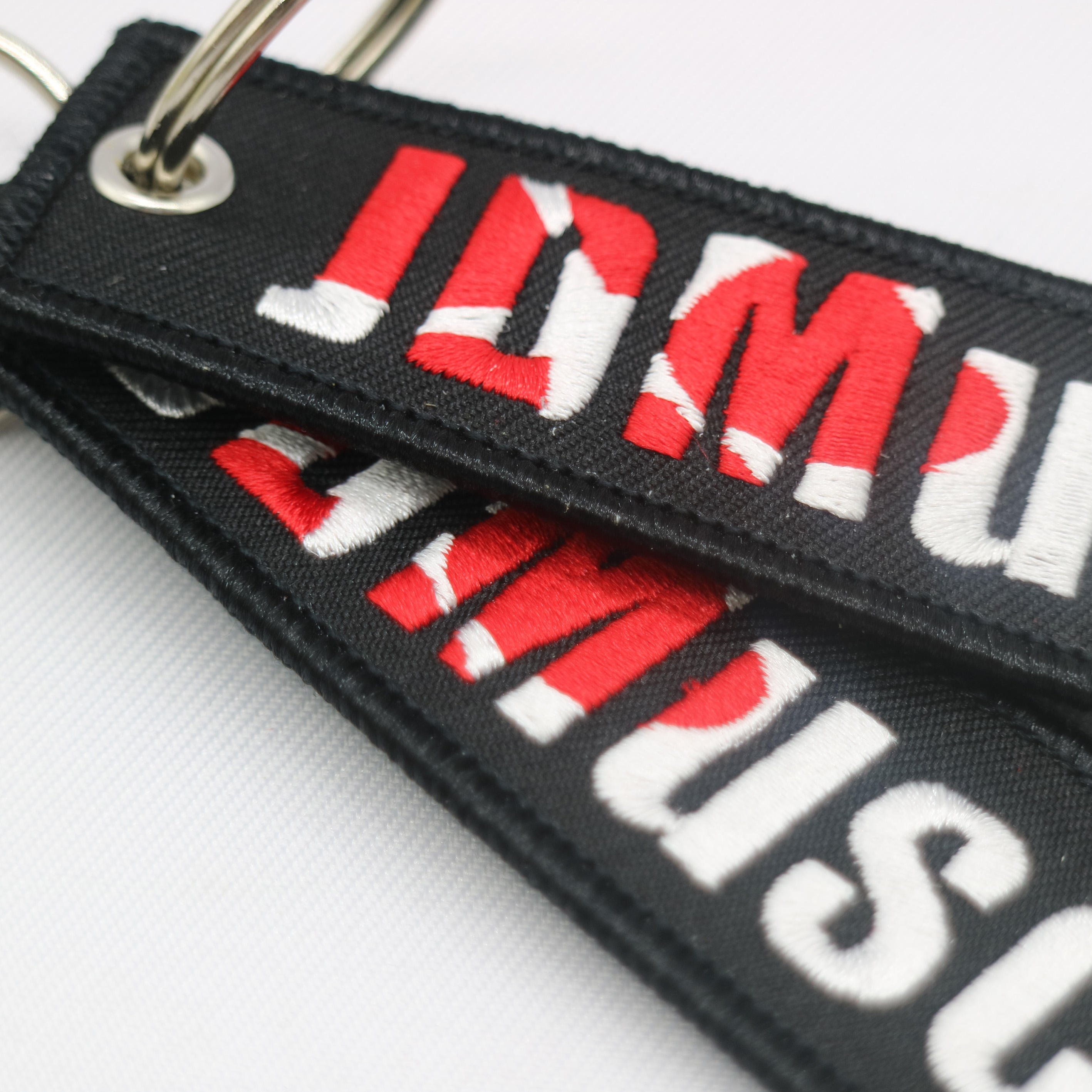 Custom Embroidered PVC Keychain with Logo Design Fabric Embroidery and Rubber Material Sublimation Key Tag