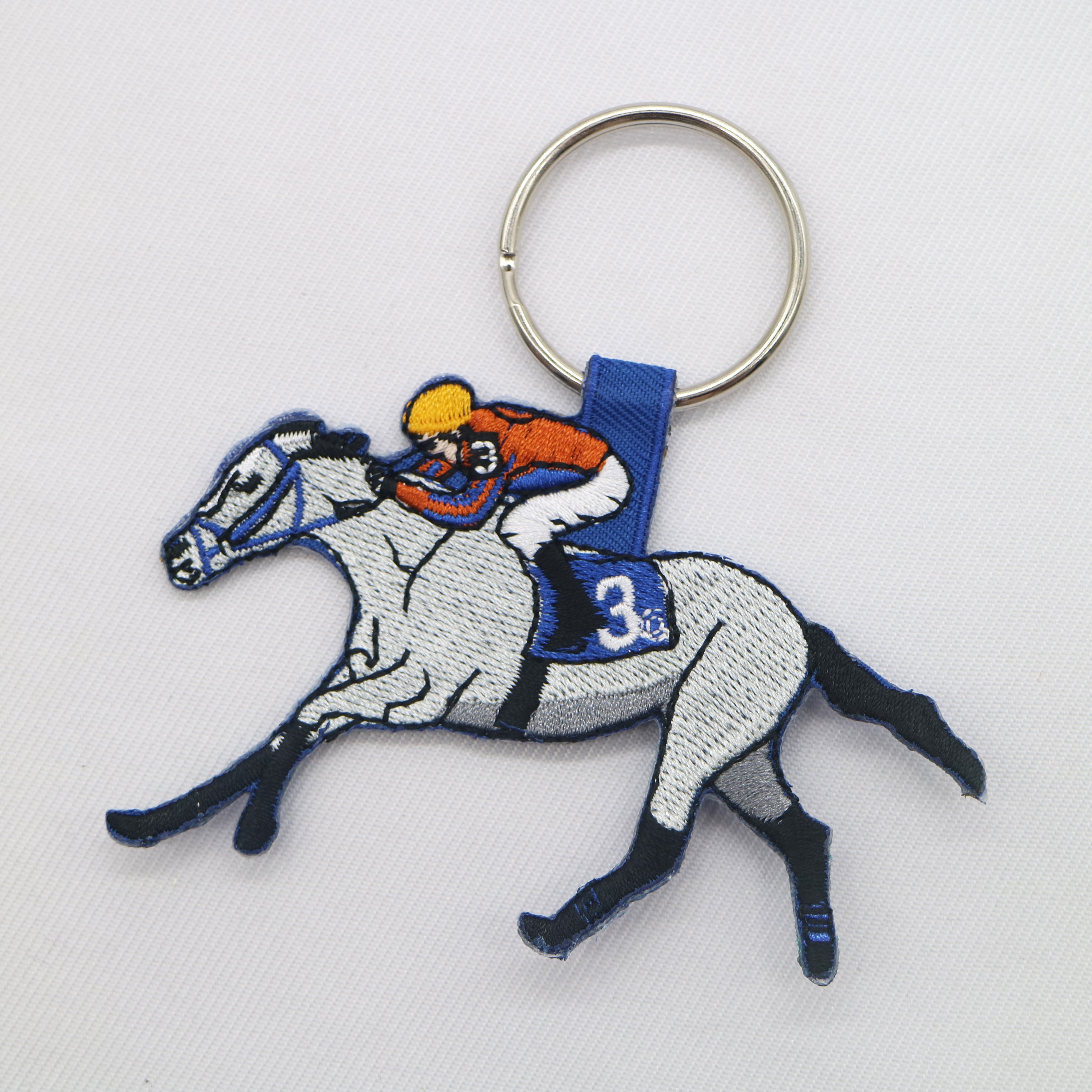 Custom Embroidered PVC Keychain with Logo Design Fabric Embroidery and Rubber Material Sublimation Key Tag