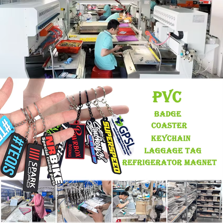 Custom Embroidered PVC Keychain with Logo Design Fabric Embroidery and Rubber Material Sublimation Key Tag