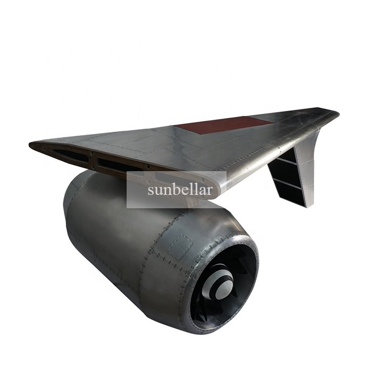 Aviation Furniture Aviator Wing Desk Metal Aluminium Genuine Aircraft Wing Table Restoration Airplane Cowling Desks Aluminum