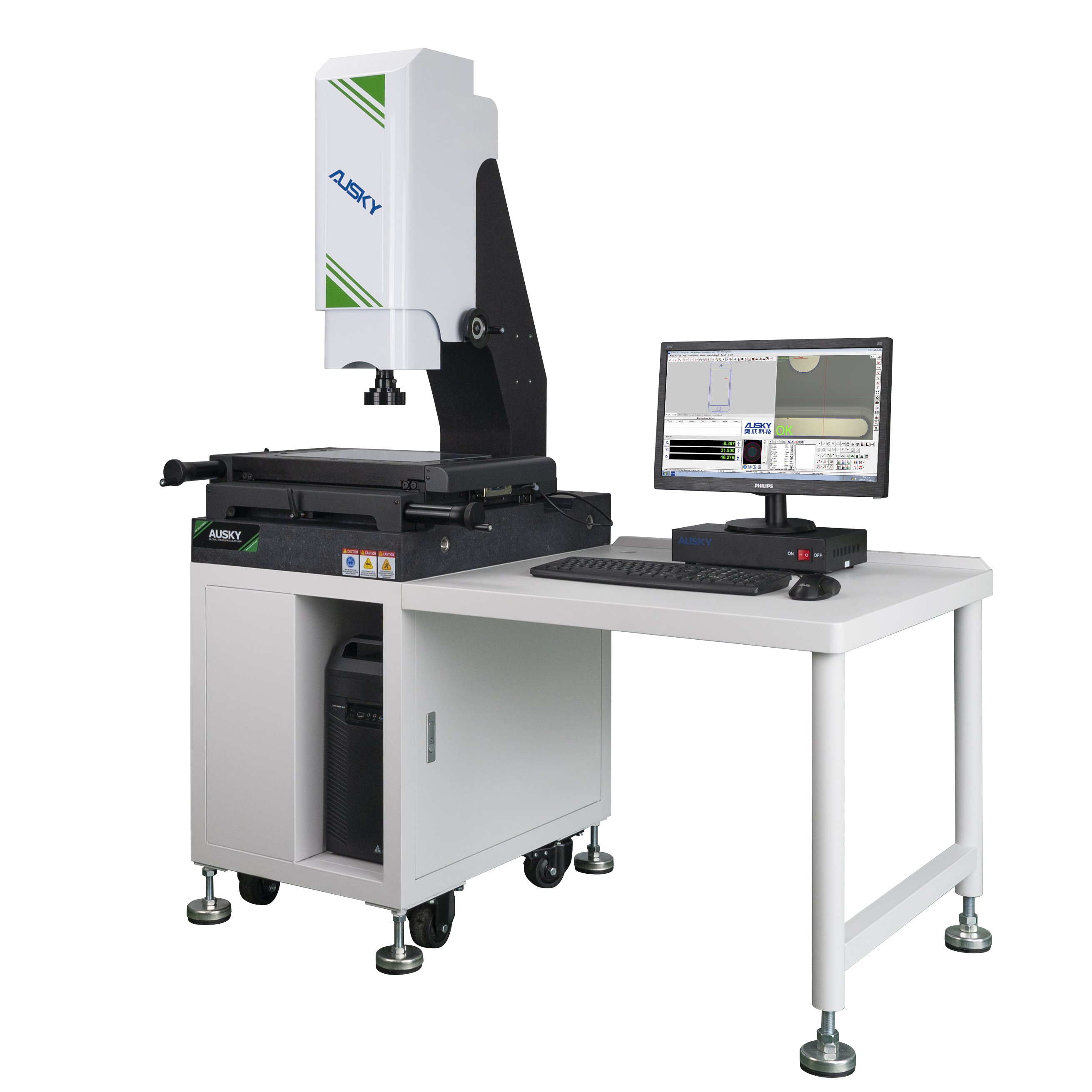 AUSKY High Accuracy CNC Coordinate Measuring Machine 2D 3D Vision Video Measuring System for Precision Parts Optics Instrument