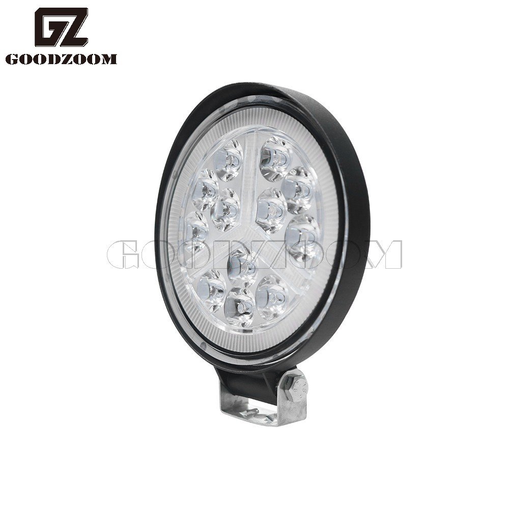 GOODZOOM 9 Inch Round LED Spot Light Dual Color Driving Working Lights 9 Inch Flash Work Light Lamp 12W for Truck 10-50V