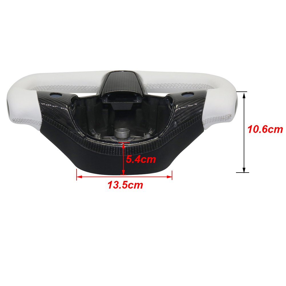 Carbar Yoke Steering Wheel Racing for Tesla Model 3 Model Y 2017-2022 Leather Carbon Fiber Black White Color Heating Optional